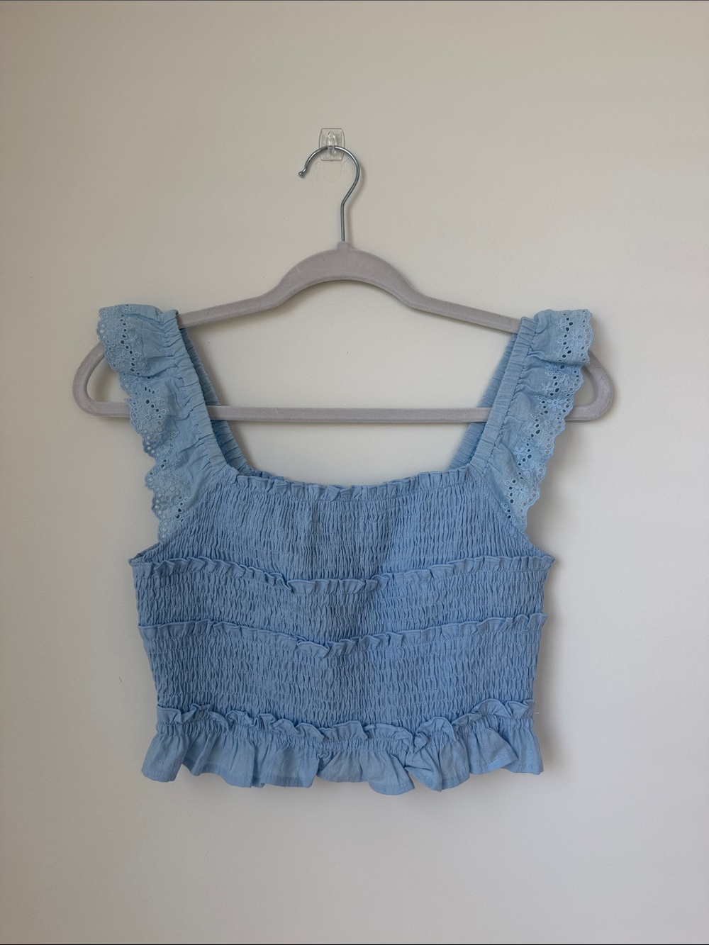 NWT Le Lis Blue Eyelet Top
